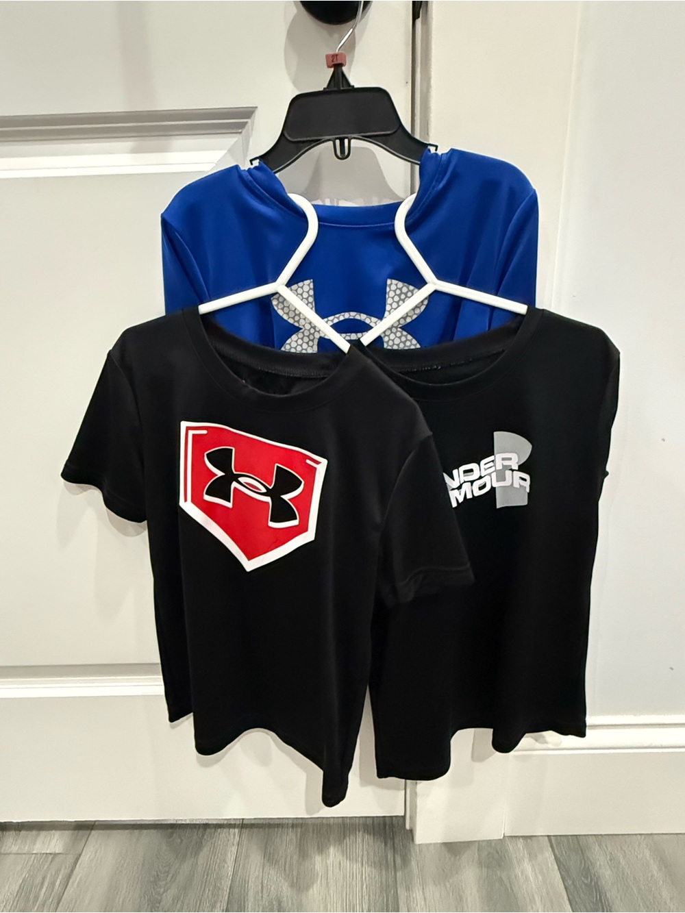 BUNDLE-Under Armour Boys Black, Blue & Red Short Sleeve Performance Tees - 3 Pac